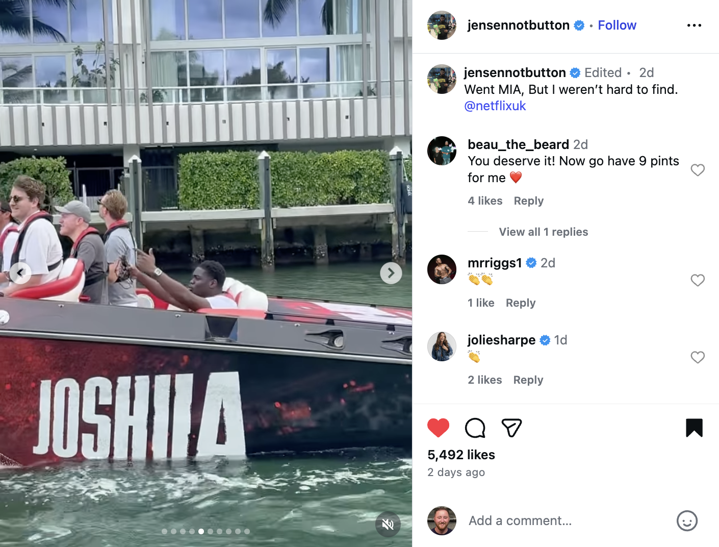 Jensen Not Button - Instagram Post